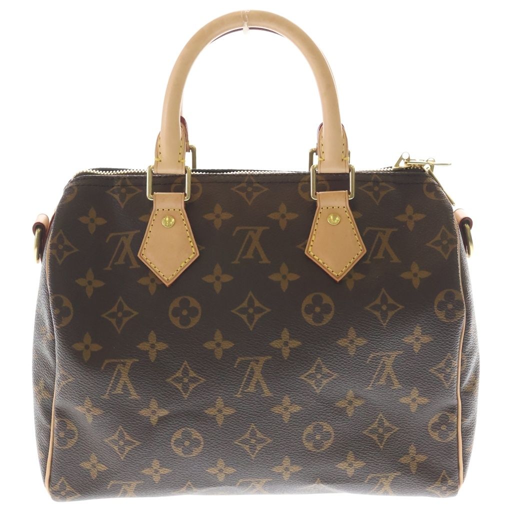Louis Vuitton Monogram Speedy 25 2-Way Boston Bag Brown Leather Gold — view 2