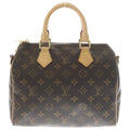 Louis Vuitton Monogram Speedy 25 2-Way Boston Bag Brown Leather Gold