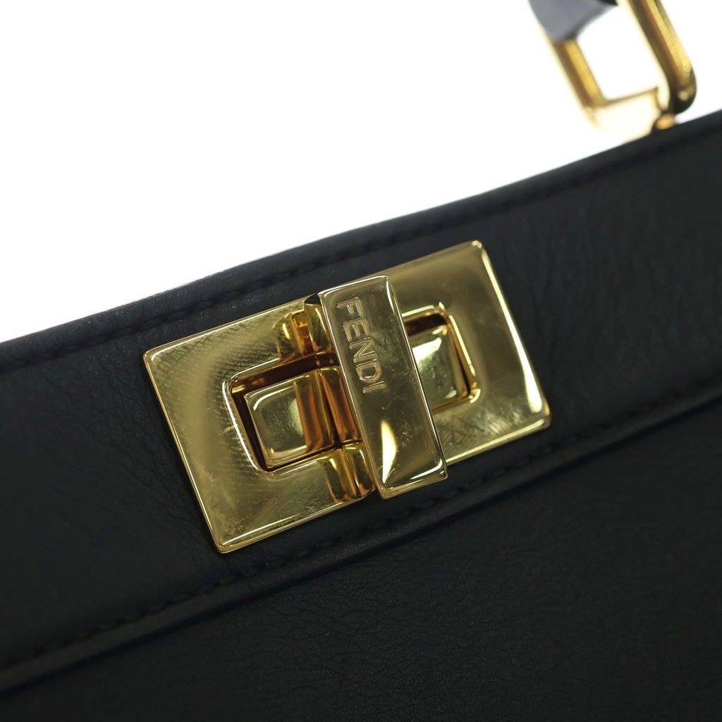Fendi Peekaboo Eye Small 2-Way Shoulder Bag Black Leather Gold — view 6