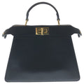 Fendi Peekaboo Eye Small 2-Way Shoulder Bag Black Leather Gold