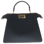 Fendi Peekaboo Eye Small 2-Way Shoulder Bag Black Leather Gold — view 2