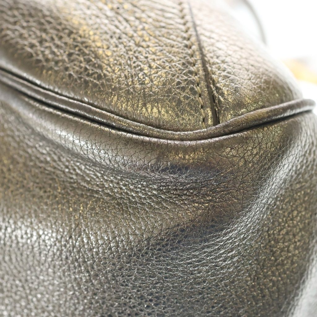 Prada Logo Jacquard Handbag Beige Silver Canvas Leather — view 6