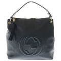 Gucci Soho Interlocking Leather Fringe Chain Tote Gold Black