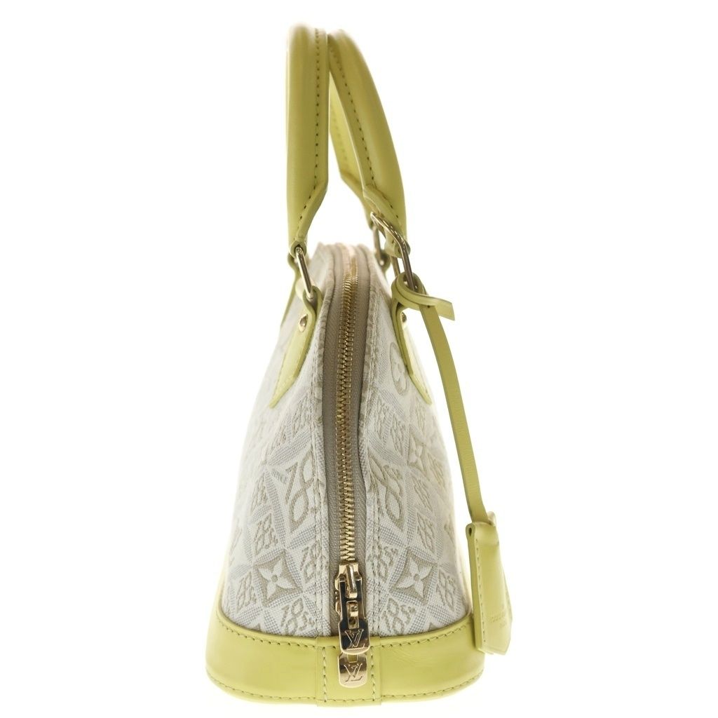 Louis Vuitton Alma BB 2-Way Shoulder Bag White Light Yellow Canvas Leather Gold — view 3