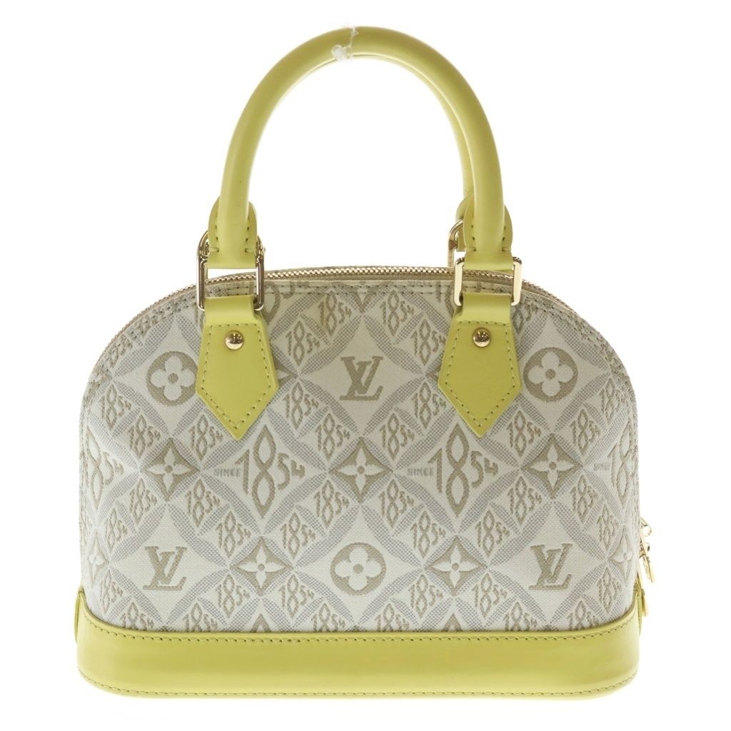 Louis Vuitton Alma BB 2-Way Shoulder Bag White Light Yellow Canvas Leather Gold — view 2