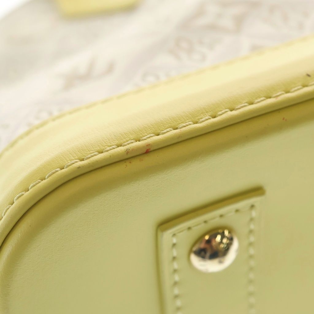 Louis Vuitton Alma BB 2-Way Shoulder Bag White Light Yellow Canvas Leather Gold — view 6