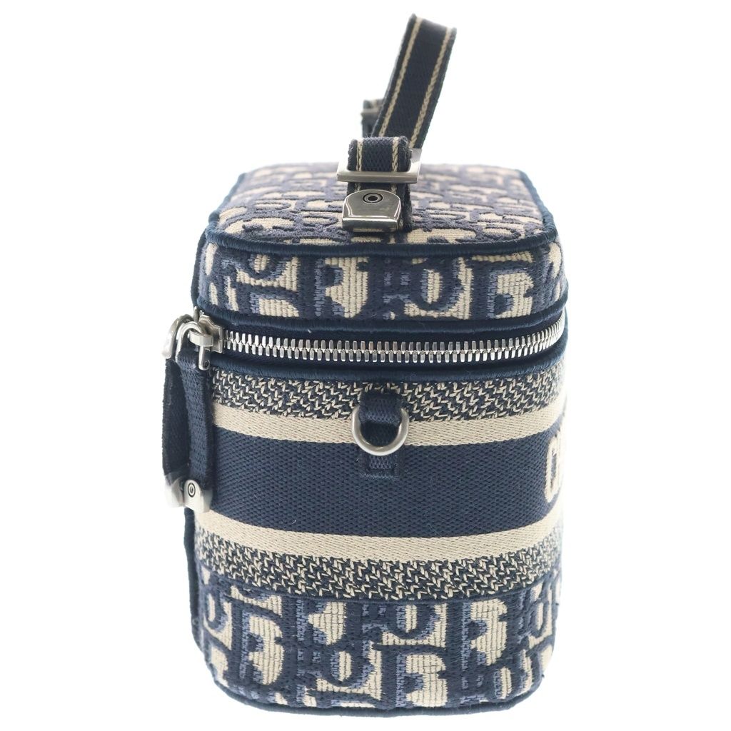 Dior Travel Vanity Mini Shoulder Bag Oblique Navy Canvas Silver — view 3
