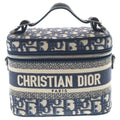 Dior Travel Vanity Mini Shoulder Bag Oblique Navy Canvas Silver