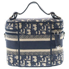 Dior Travel Vanity Mini Shoulder Bag Oblique Navy Canvas Silver — view 2