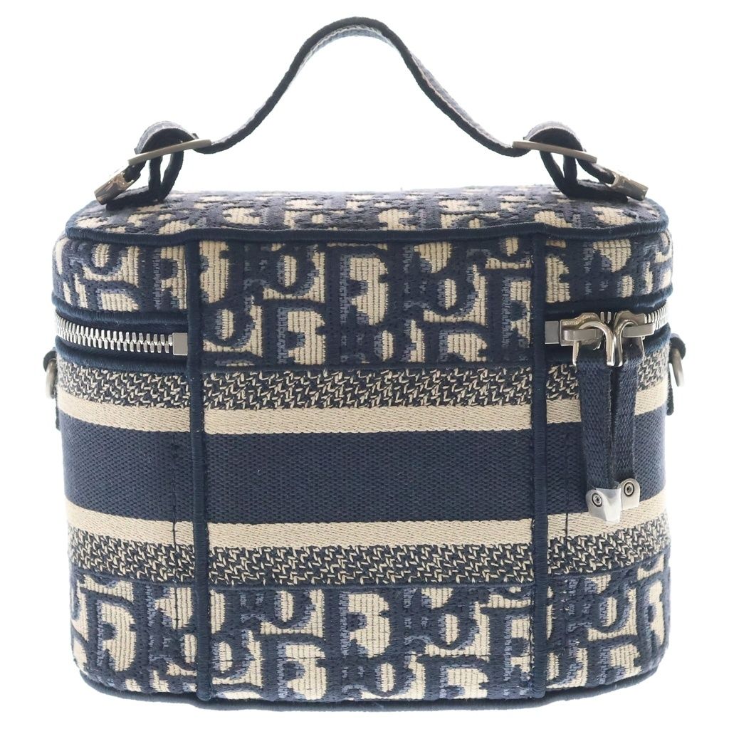 Dior Travel Vanity Mini Shoulder Bag Oblique Navy Canvas Silver — view 2