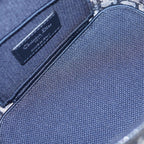 Dior Travel Vanity Mini Shoulder Bag Oblique Navy Canvas Silver — view 7