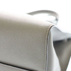 Prada Saffiano Paradigm 2-Way Shoulder Back Handbag Gray Leather Gold — view 5