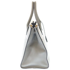 Prada Saffiano Paradigm 2-Way Shoulder Back Handbag Gray Leather Gold — view 3