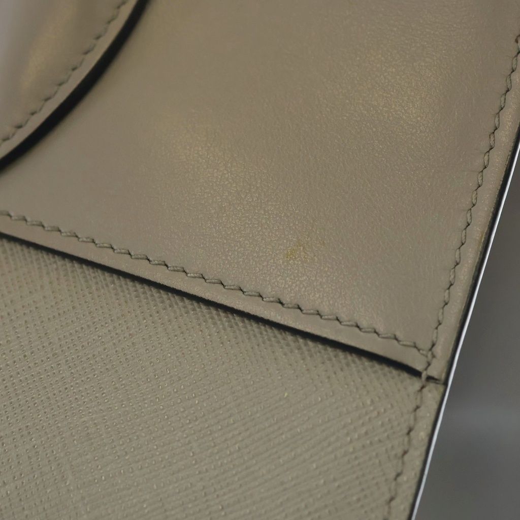 Prada Saffiano Paradigm 2-Way Shoulder Back Handbag Gray Leather Gold — view 7