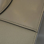 Prada Saffiano Paradigm 2-Way Shoulder Back Handbag Gray Leather Gold — view 7