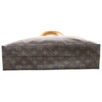 Louis Vuitton Monogram Sac Plat Tote Brown Leather Gold — view 4
