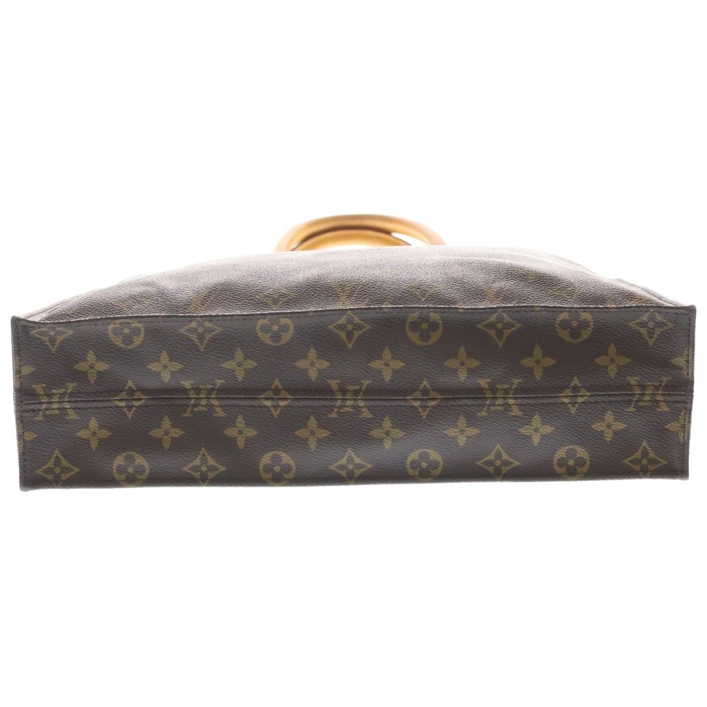 Louis Vuitton Monogram Sac Plat Tote Brown Leather Gold — view 4