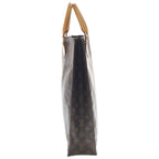 Louis Vuitton Monogram Sac Plat Tote Brown Leather Gold — view 3