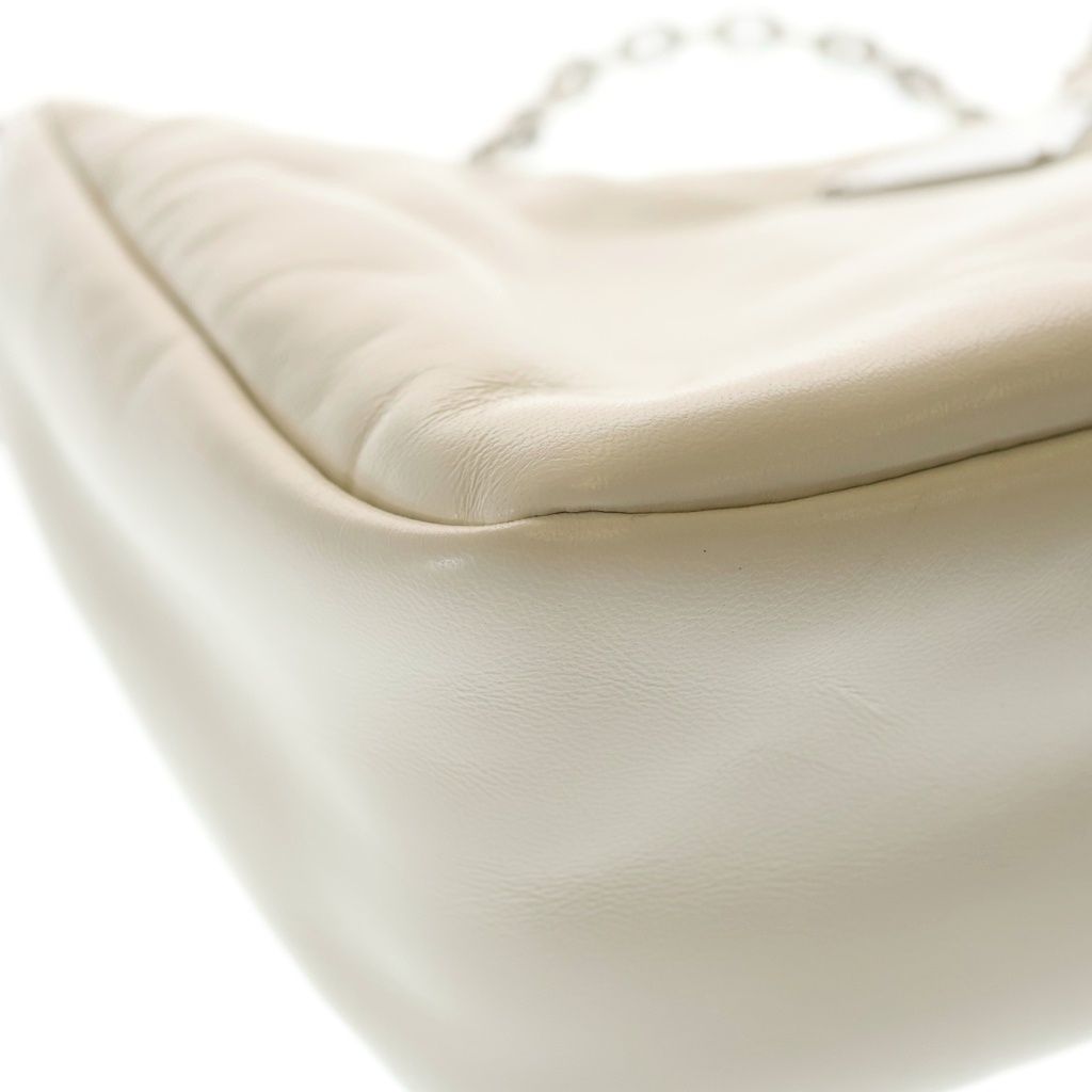 Prada Re Edition Shoulder Bag White Leather Silver — view 5