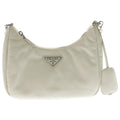 Prada Re Edition Shoulder Bag White Leather Silver