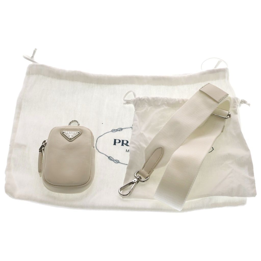 Prada Re Edition Shoulder Bag White Leather Silver — view 8
