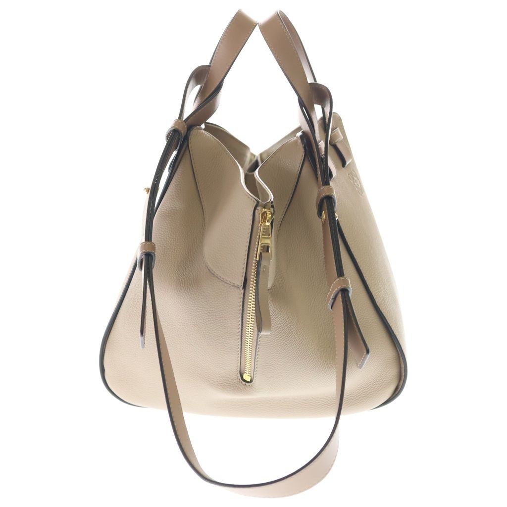 Loewe Hammock Small Shoulder Bag Beige Brown Leather Gold — view 3