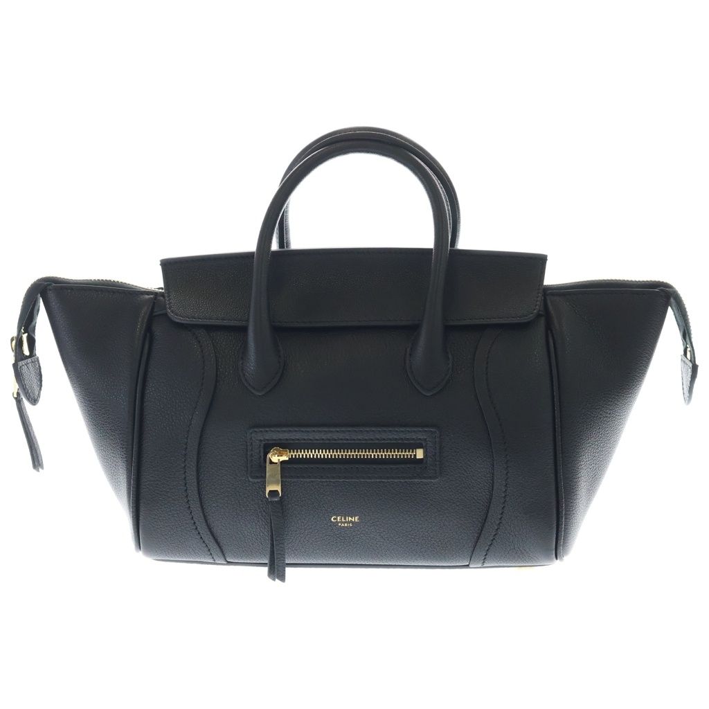 Celine Little Luggage Leather 2-Way Bag Gold Black
