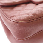 Chanel Quilted 22 Mini Caviar Leather Silver Chain Shoulder Pink — view 5