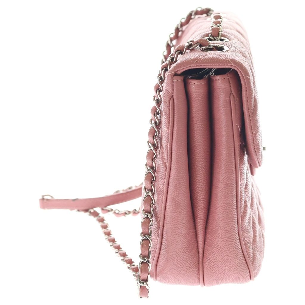 Chanel Quilted 22 Mini Caviar Leather Silver Chain Shoulder Pink — view 3