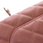 Chanel Quilted 22 Mini Caviar Leather Silver Chain Shoulder Pink — view 7