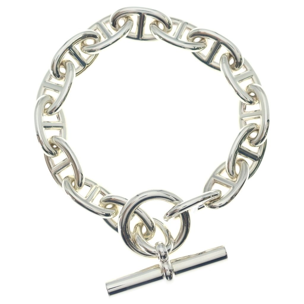 Hermes Chaine D'ancre TGM 15 Pieces Chain Bracelet Silver