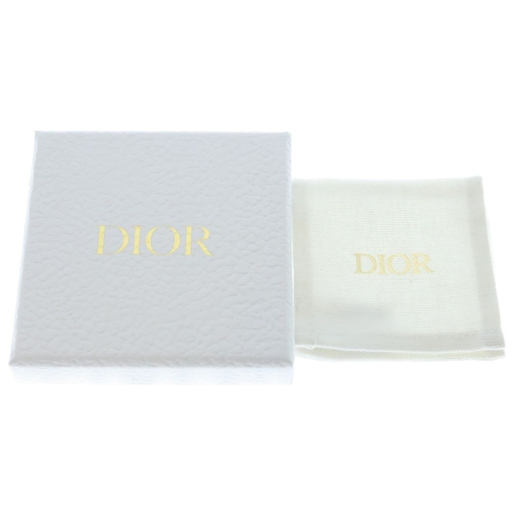 Dior CD Navy Faux Pearl Earrings Gold White — view 6