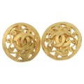 Chanel CC Logo Vintage Earrings Gold