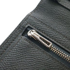 Hermes Bearn Souffle Bifold Wallet Card Case Epsom Gray Vert Angre Silver — view 5