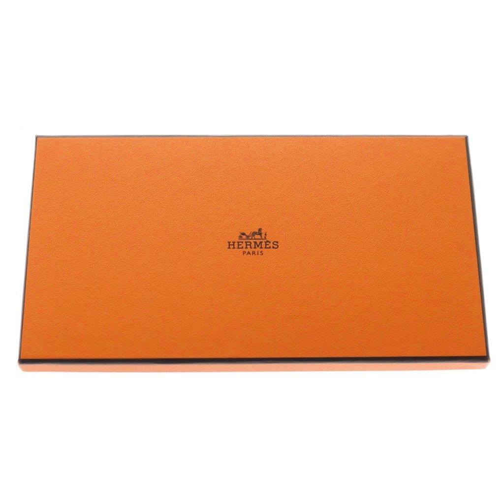 Hermes Bearn Souffle Bifold Wallet Card Case Epsom Gray Vert Angre Silver — view 6