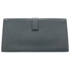 Hermes Bearn Souffle Bifold Wallet Card Case Epsom Gray Vert Angre Silver — view 2