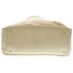 Chanel Camellia CC Logo Lambskin Leather Tote Beige — view 4