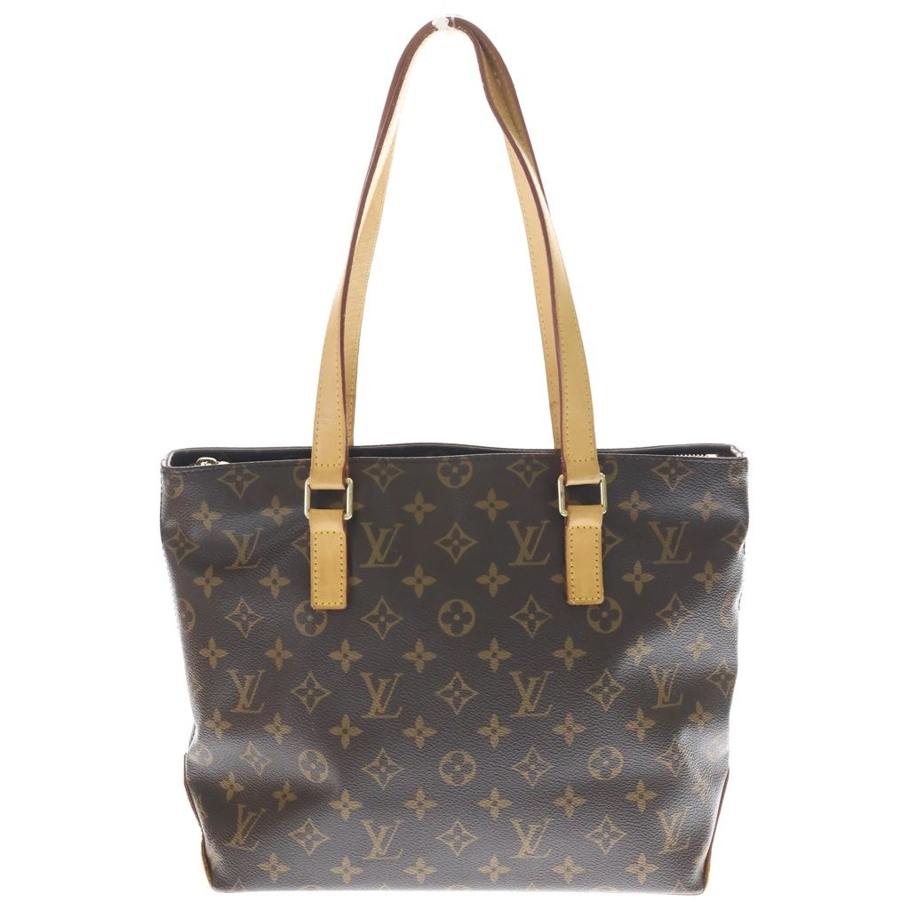 Louis Vuitton Monogram Cabas Piano Tote Brown Leather Gold
