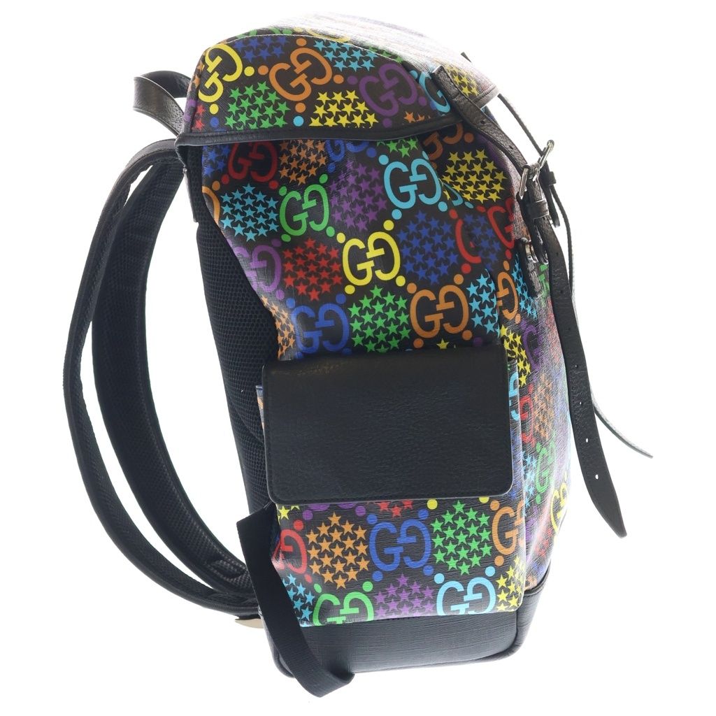 Gucci GG Psychedelic Backpack Supreme Canvas All Over Pattern Black Multicolor — view 3