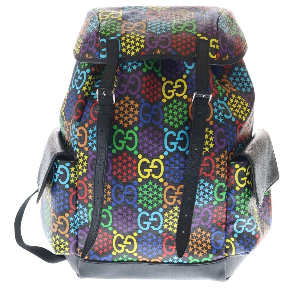 Gucci GG Psychedelic Backpack Supreme Canvas All Over Pattern Black Multicolor