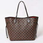 Louis Vuitton Damier Neverfull MM Tote Bag Leather Brown Gold — view 2
