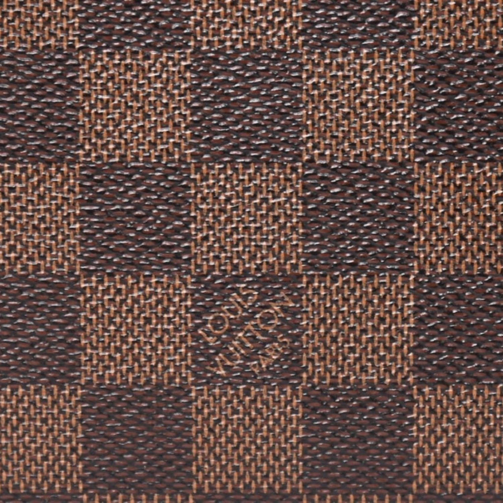 Louis Vuitton Damier Neverfull MM Tote Bag Leather Brown Gold — view 8
