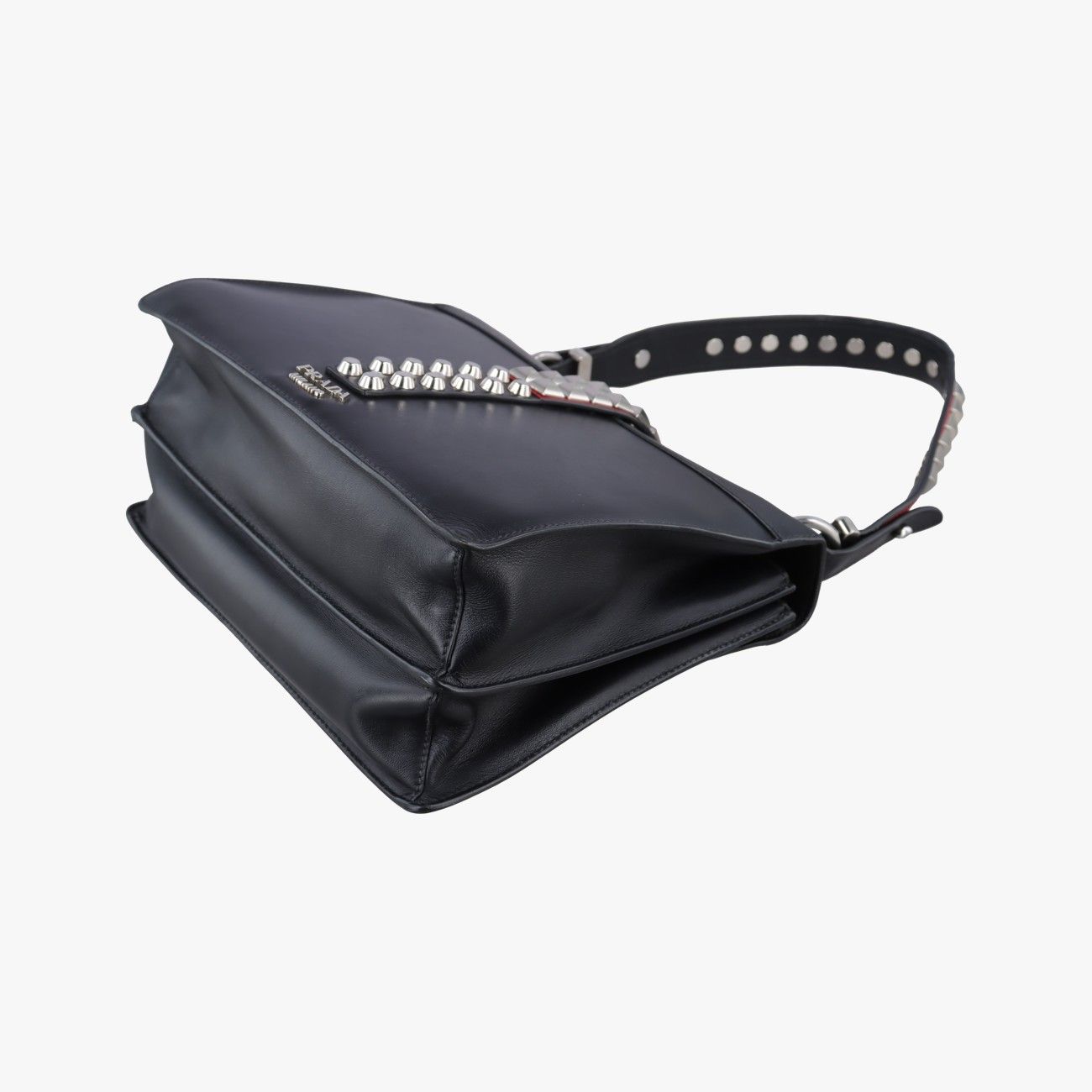 Prada Electra Studs Black Leather Saffiano 25 Messenger — view 6