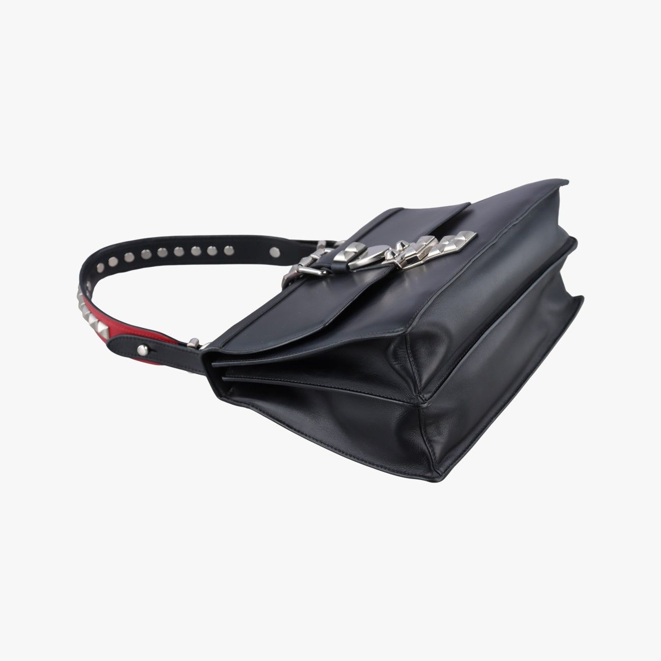 Prada Electra Studs Black Leather Saffiano 25 Messenger — view 5
