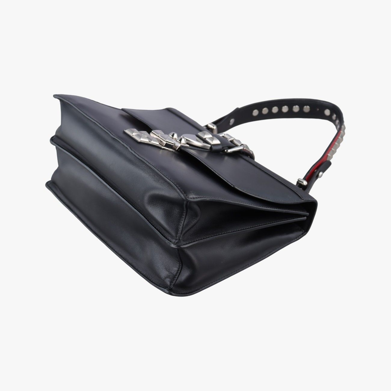 Prada Electra Studs Black Leather Saffiano 25 Messenger — view 4
