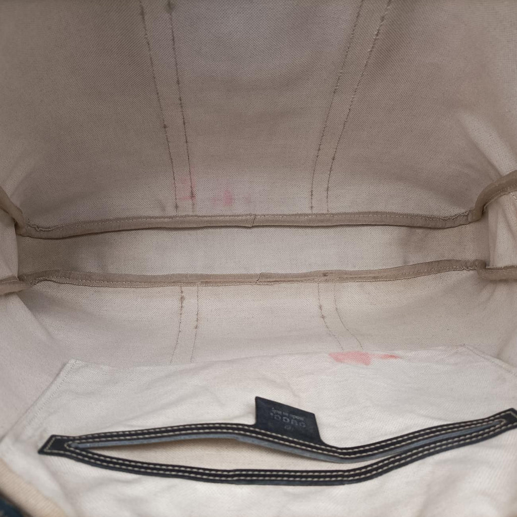 Gucci GG Plus Supreme Beige Black Canvas Handbag — view 9