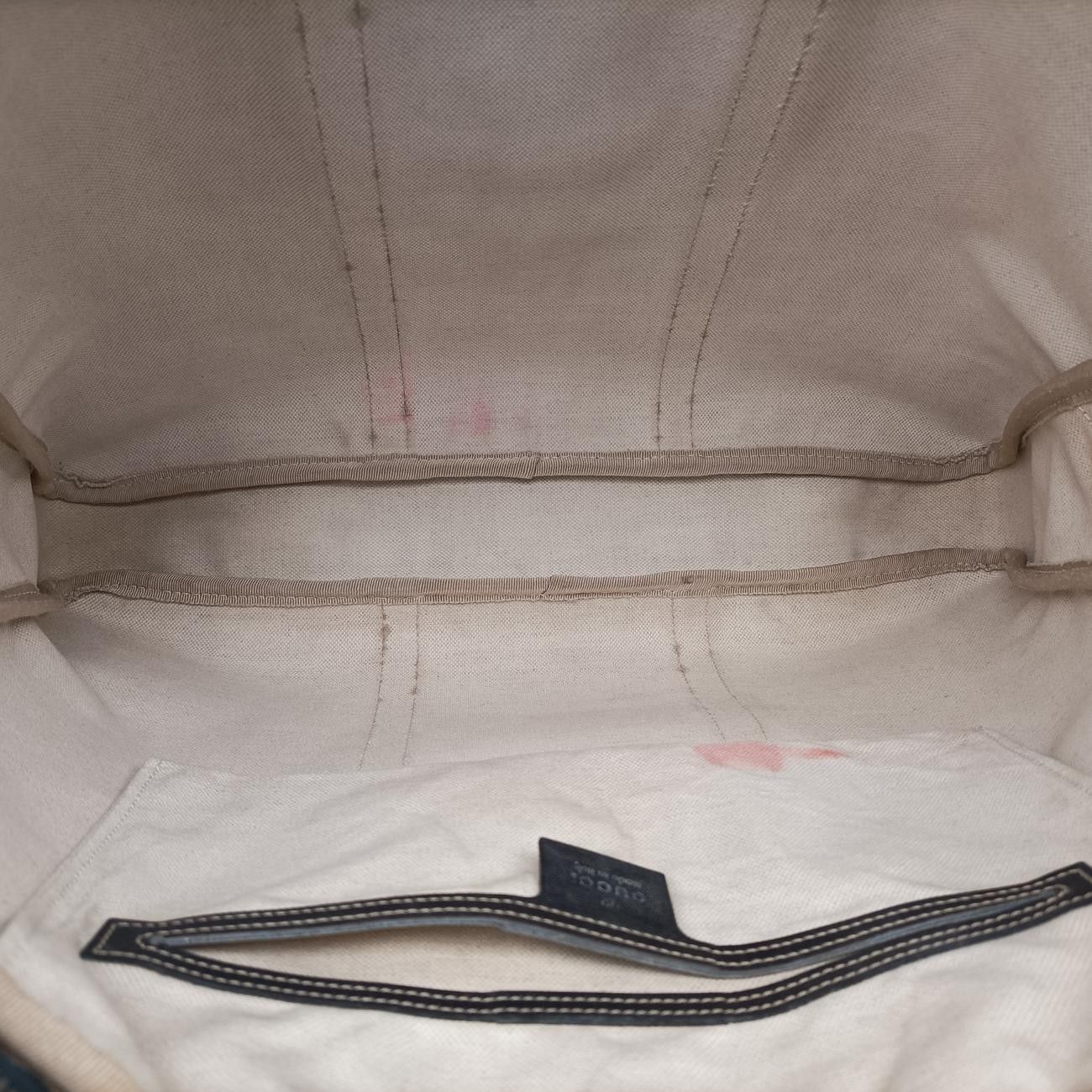 Gucci GG Plus Supreme Beige Black Canvas Handbag — view 9