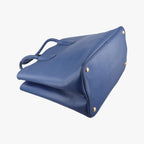 Prada Double Cuir Blue Saffiano Leather Handbag — view 7