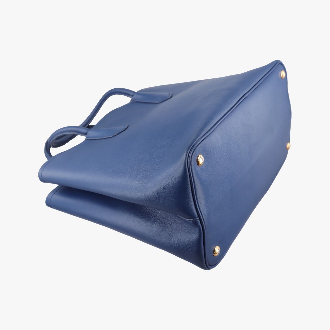 Prada Double Cuir Blue Saffiano Leather Handbag — view 7