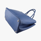 Prada Double Cuir Blue Saffiano Leather Handbag — view 4